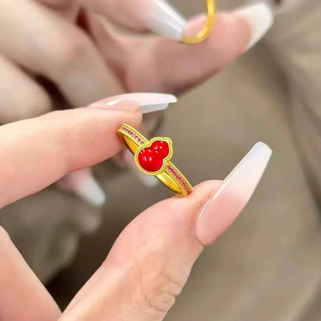 红釉葫芦女戒高级感轻奢风复古宫廷风J001