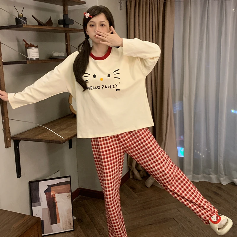 2025年睡衣女春秋新款韩系百搭长袖长裤两件套卡通舒适柔软家居服