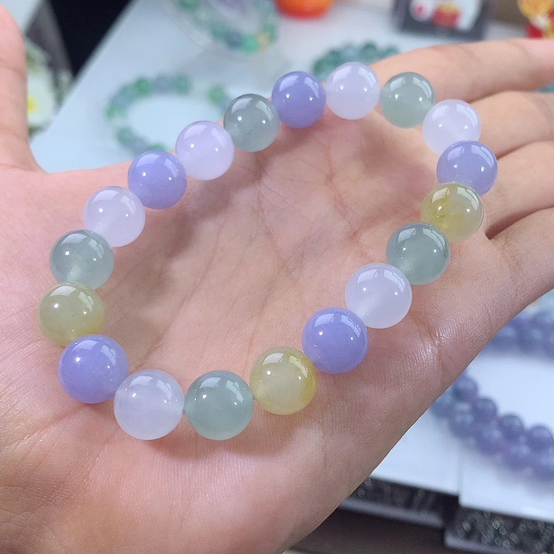 翡翠未镶嵌手链冰多宝手串