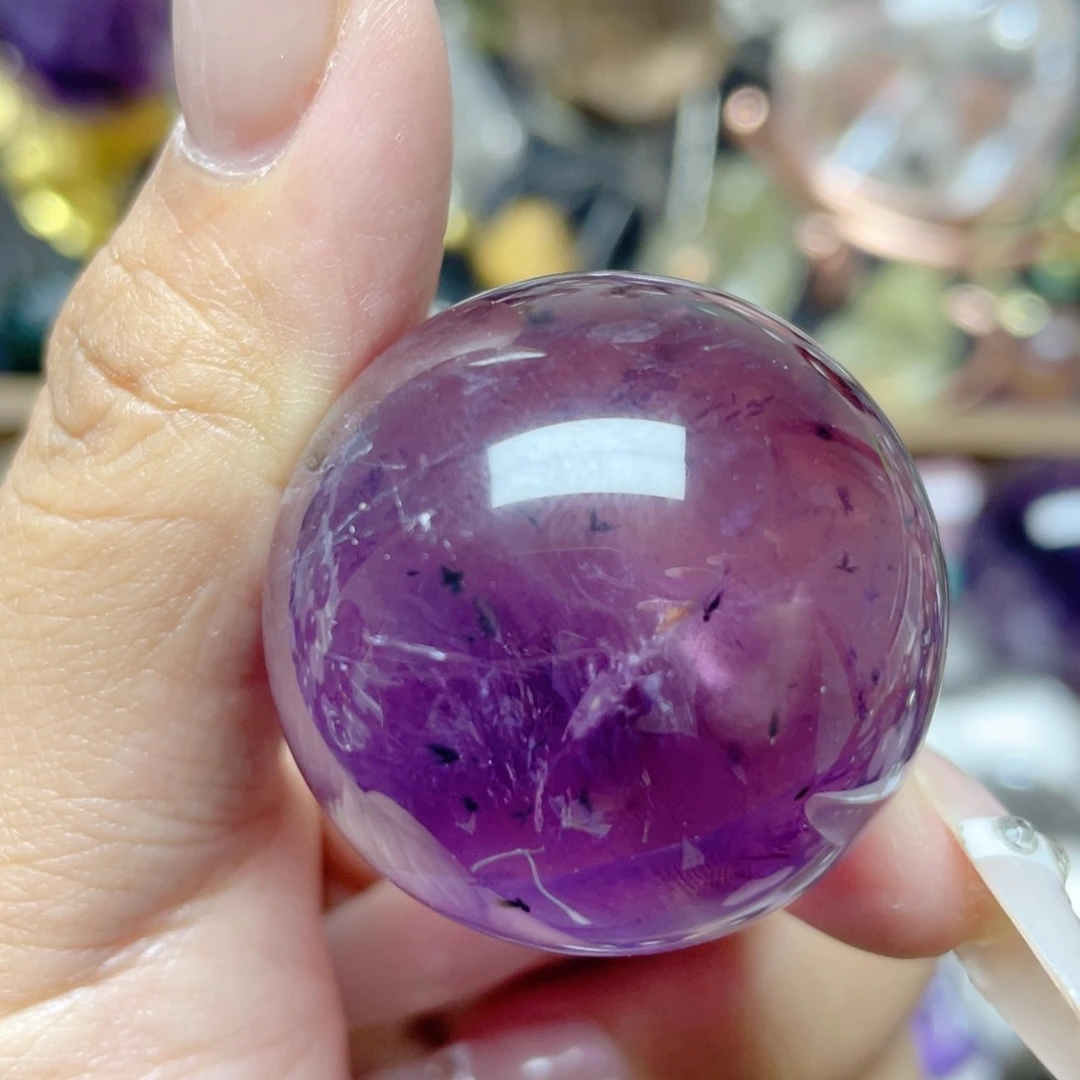 水晶珠宝半成品未镶嵌乌拉圭紫晶海胆