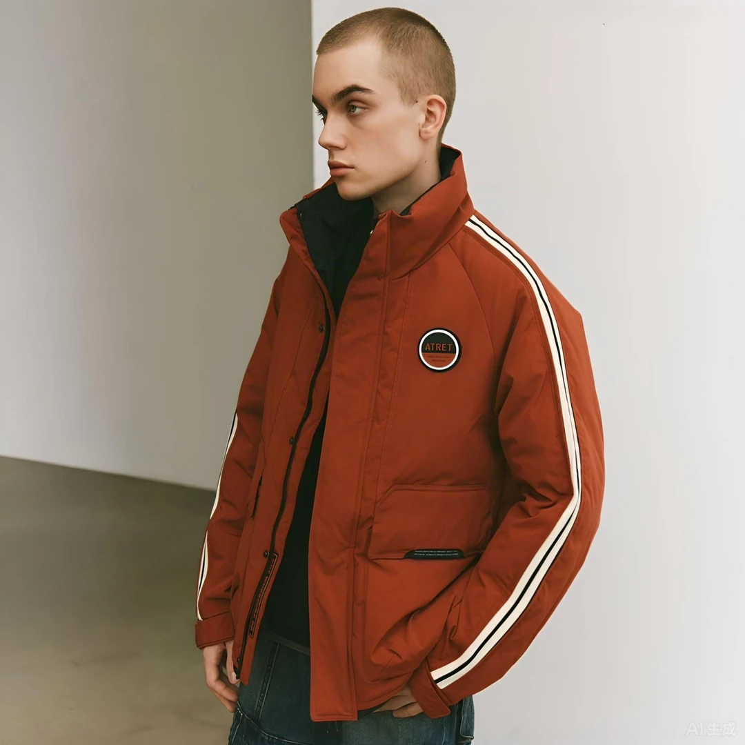 【男女同款】90鸭绒潮牌立领羽绒服冬季保暖户外工装男士外套21570