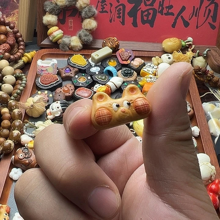 非金属根付卡通熊猪鼻孔