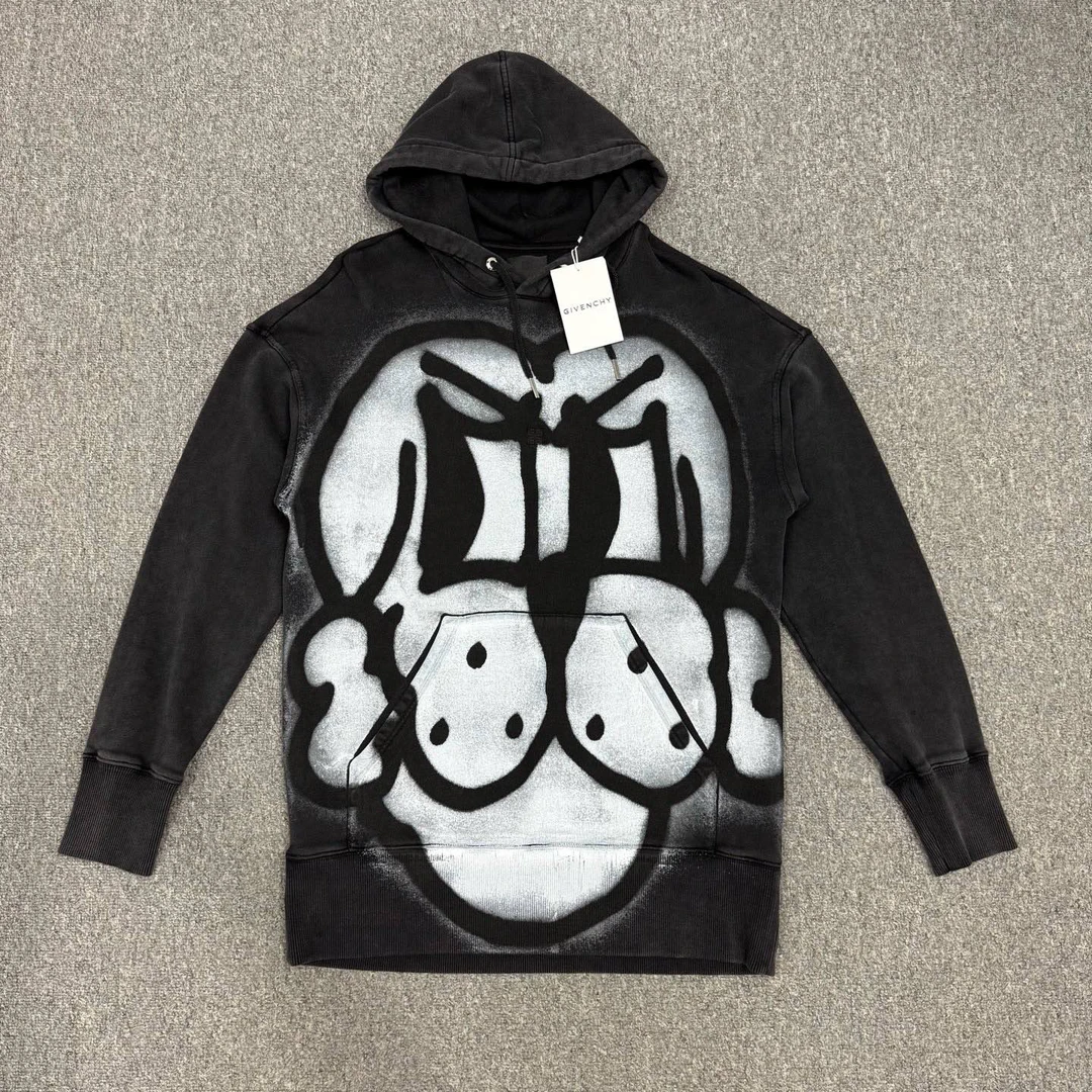 未使用 Givenchy/纪梵希 14151909 黑色小狗涂鸦卫衣 未使用 XS码