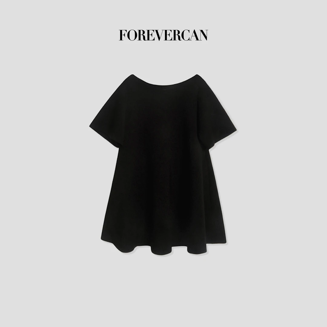 FOREVERCAN“哥德堡”极简风纯色短袖娃娃裙连衣裙SD21385