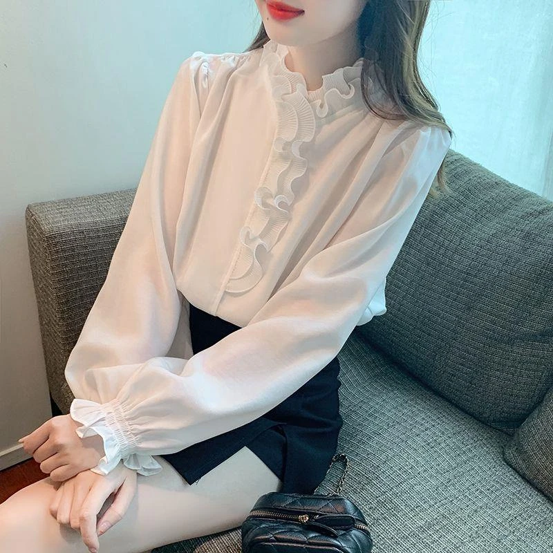 气质洋气小众设计感春秋百搭打底复古时尚法式春季长袖宽松衬衫女