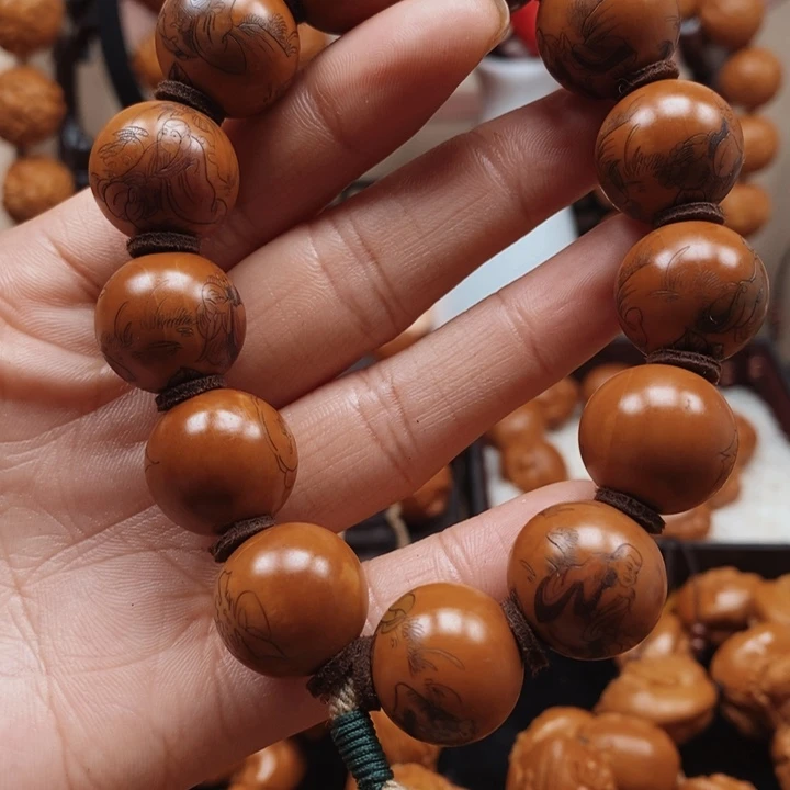 橄榄核手串/手链线雕八仙1.7