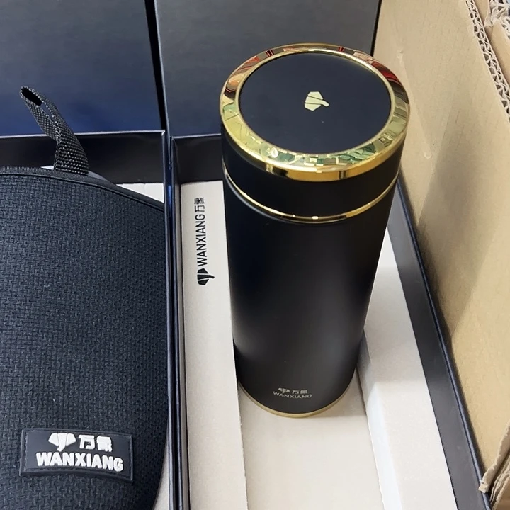 万象保温杯h21jl-500黑金杯套