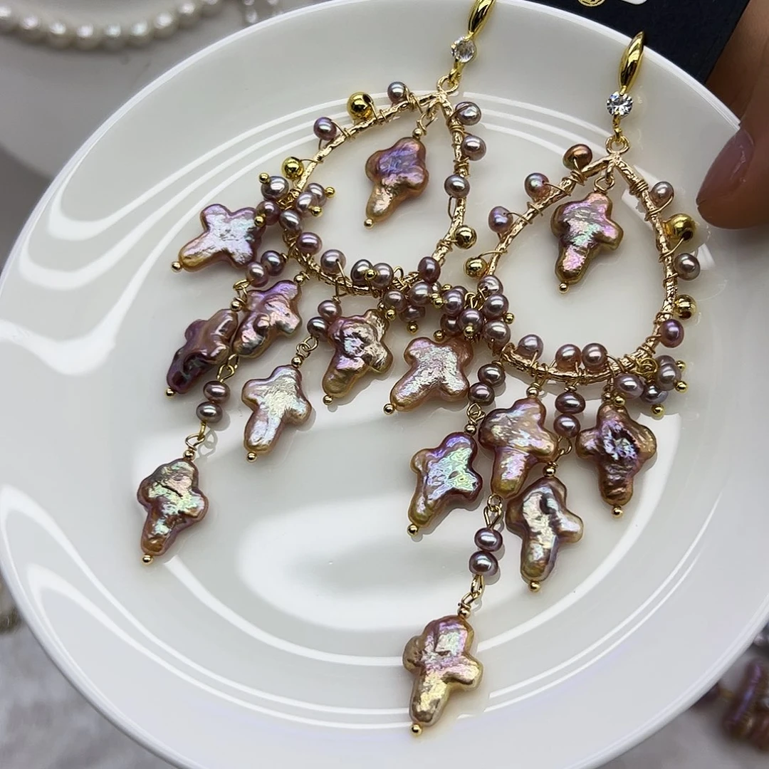 淡水珍珠耳饰银S925镶嵌