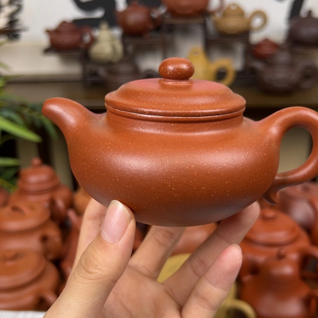 茶壶紫砂紫砂壶仿古壶红降坡200cc