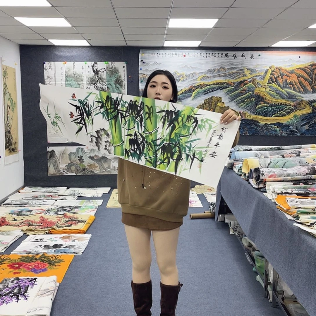 国画作品小姐姐放漏…