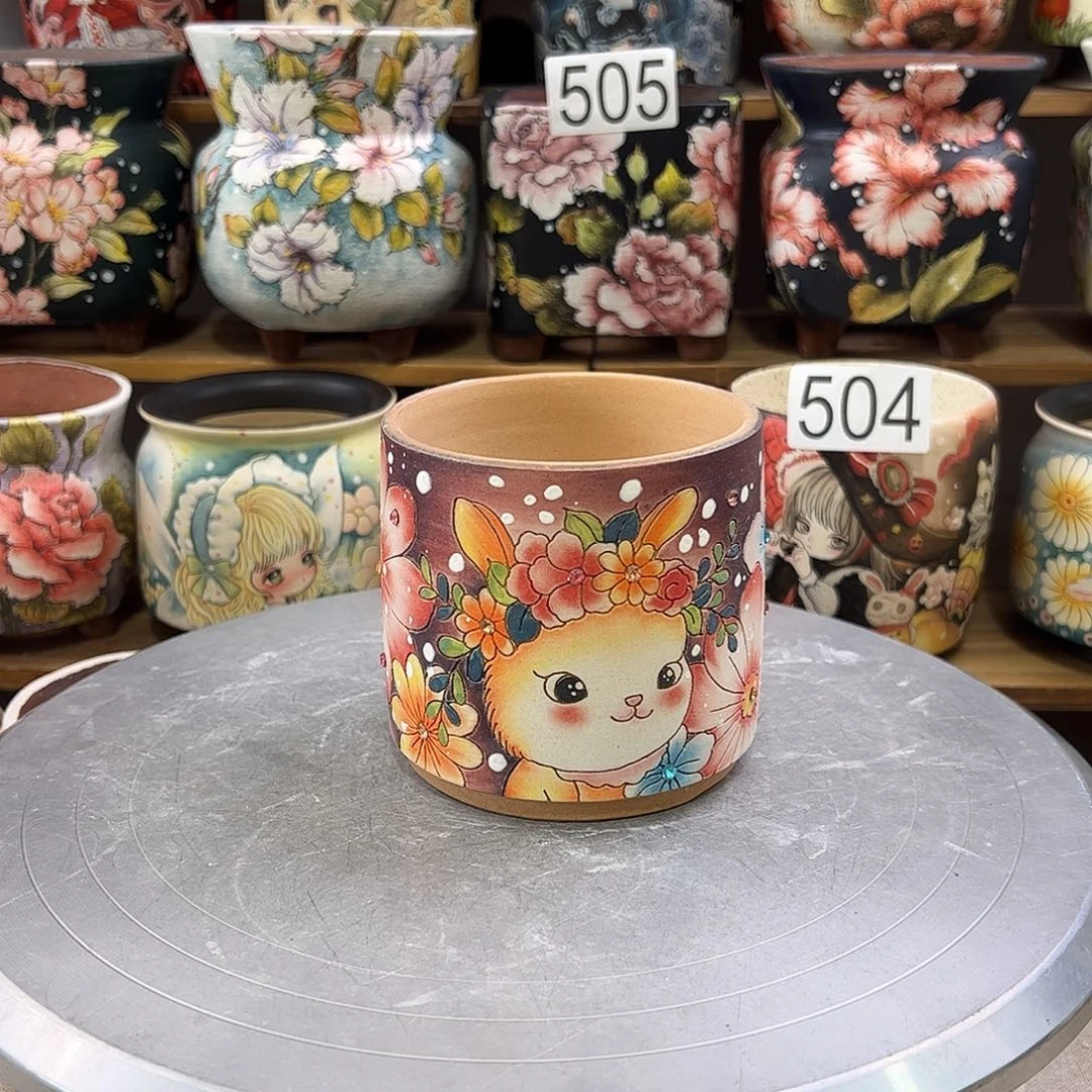 景德镇炫彩手绘口9高9.5