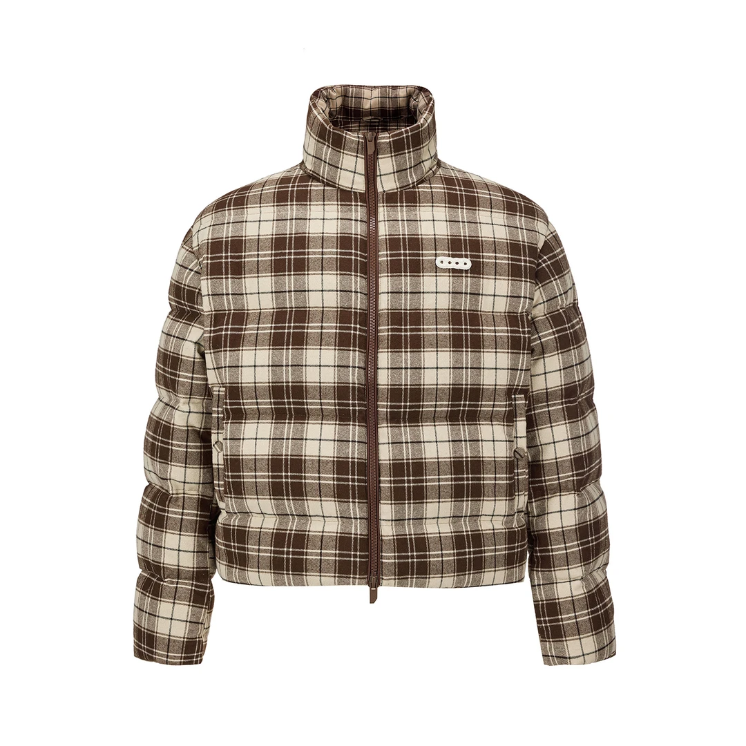 GB-GOODBRAND 25FW GOOD云朵绣轻奢时尚高级感棕格棉服 男女同款