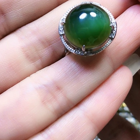 和田玉银S925镶嵌挂件