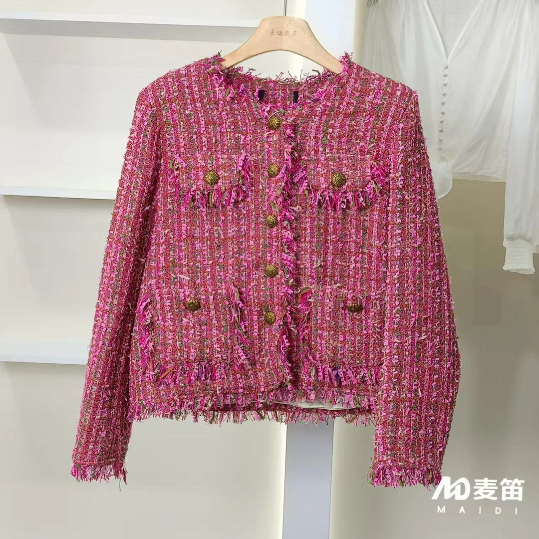【麦笛•品牌新款】50822162 简约甜美短外套春季女装品牌撤柜