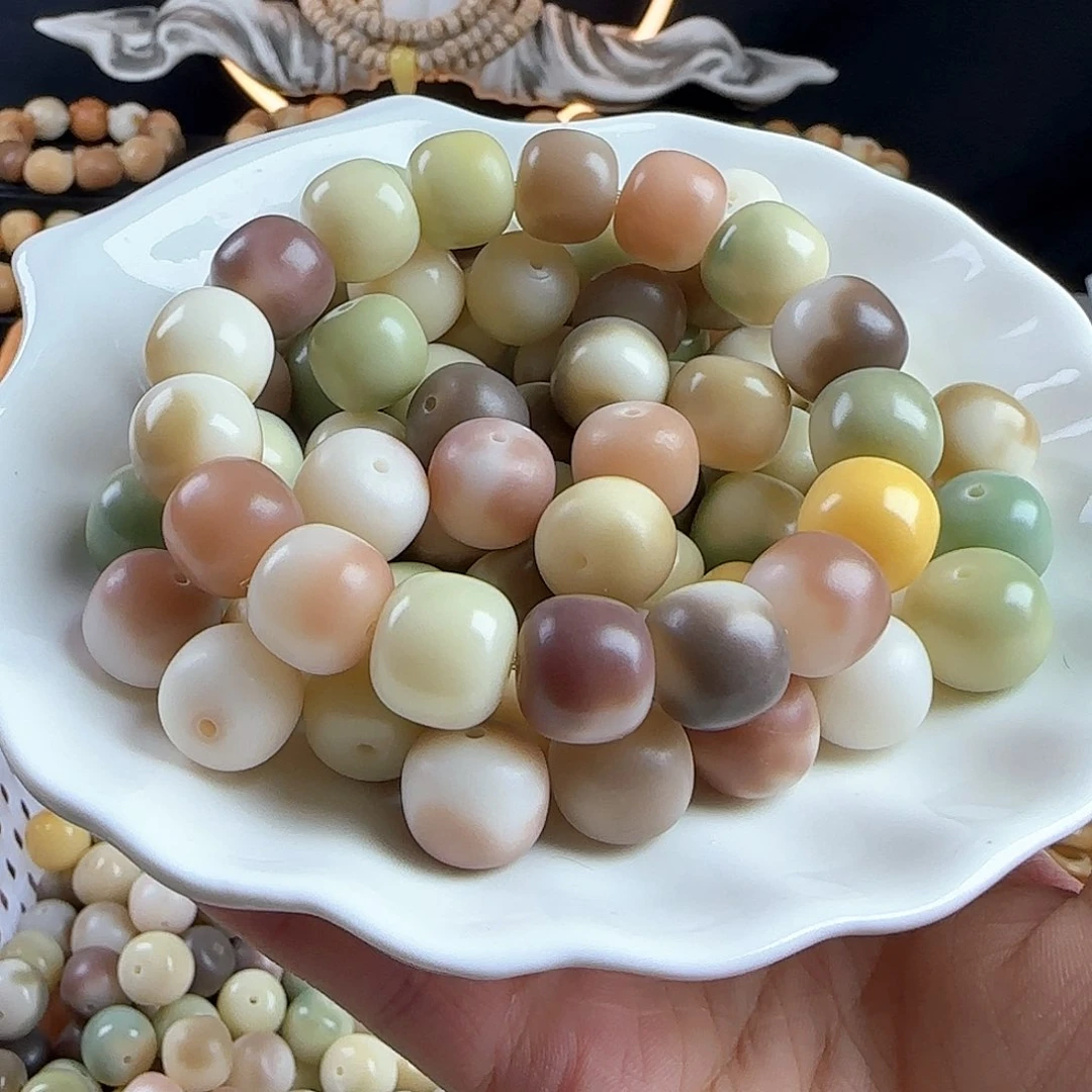 菩提根/象牙果手串卡14晕染飘花20颗