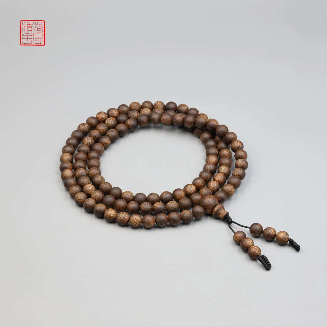 沉香【殿藏级香霸王】海南油叶子收藏级0.7*108多圈手串-CX565