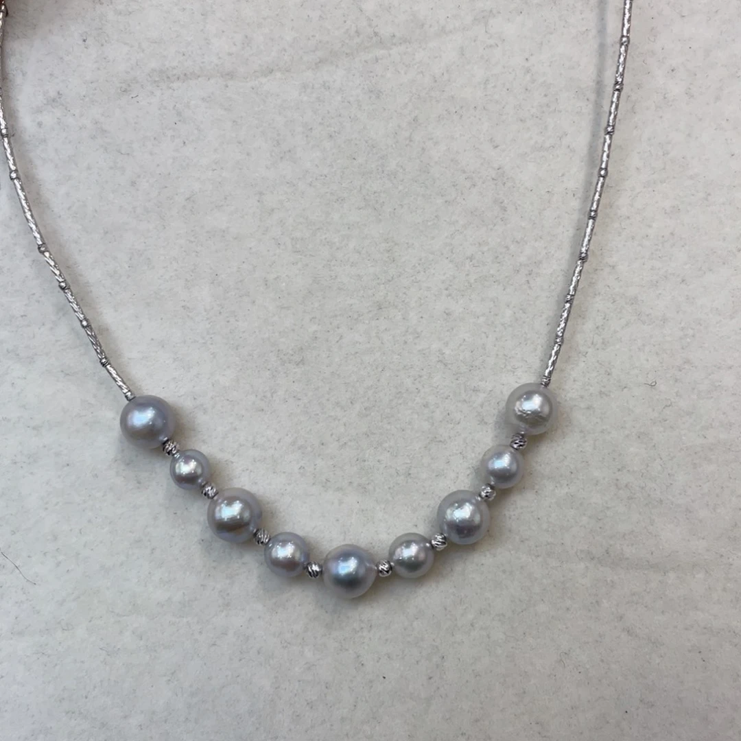 海水珍珠项链银S925镶嵌