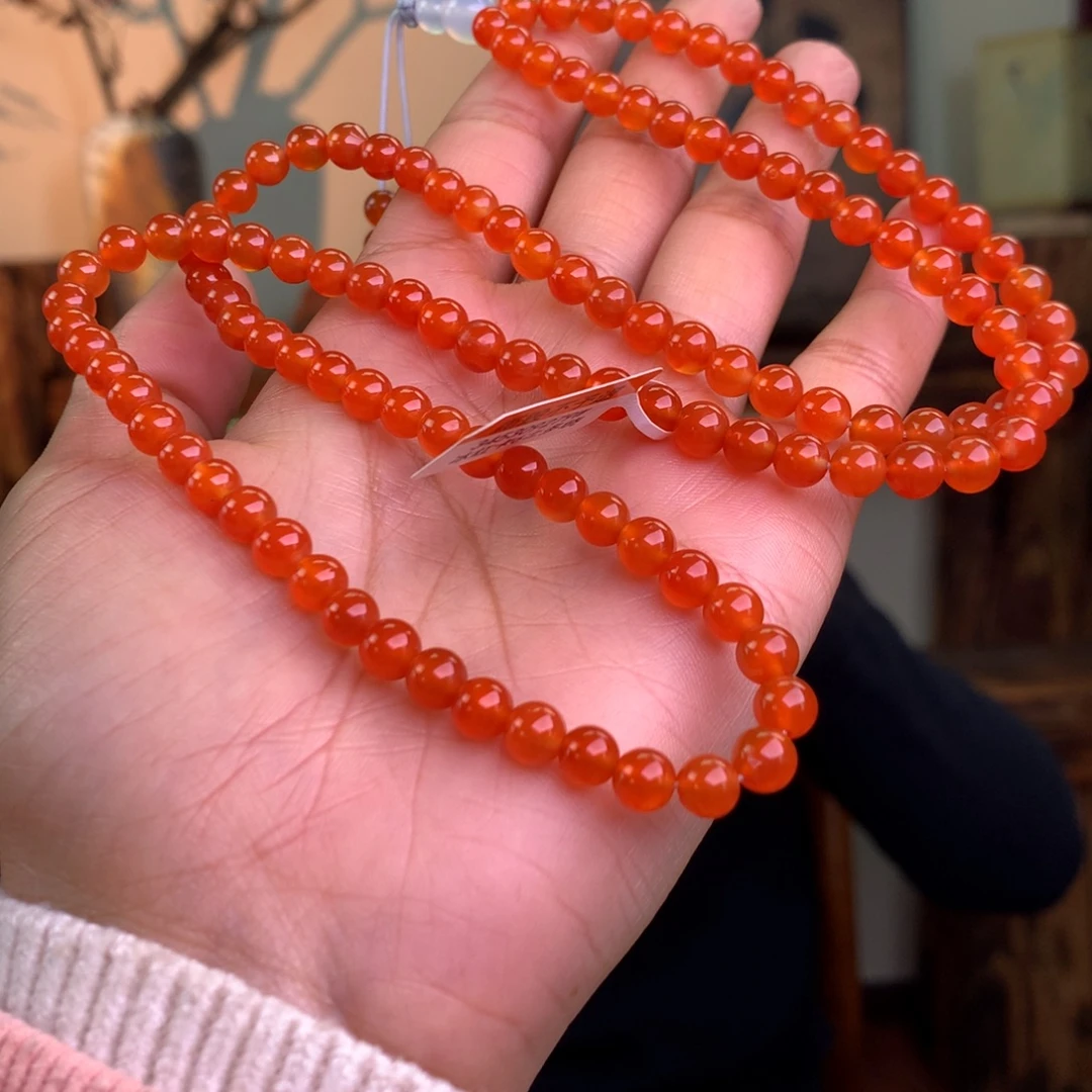 南红玛瑙未镶嵌南红玛瑙冰红卡6多绕