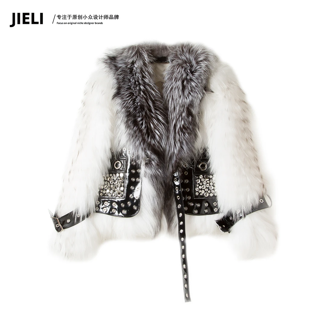 JIE LI/街力设计师高级时尚百搭定制白色草草外套女T10062