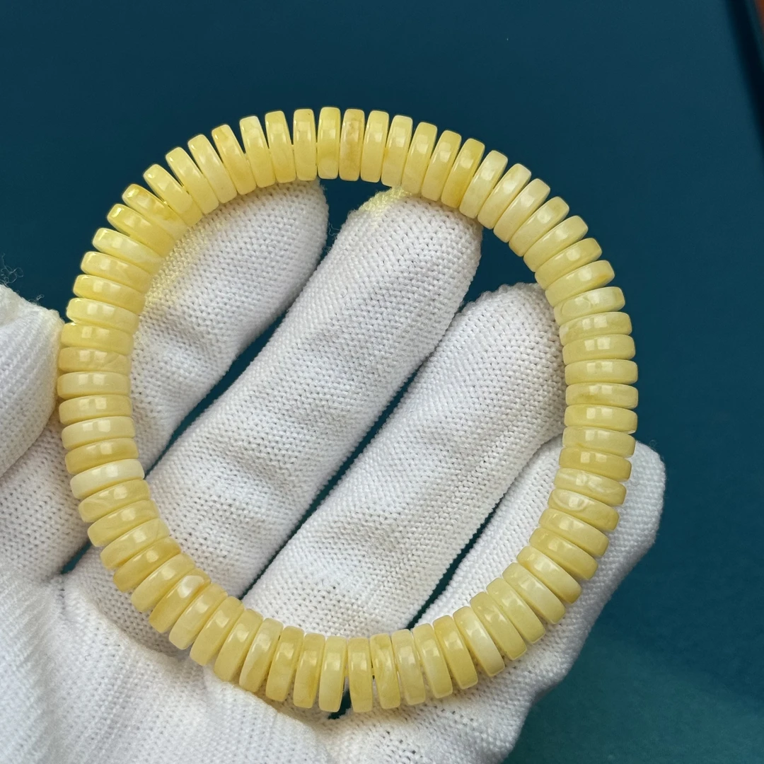 M3807天然原矿蜜蜡 药片单圈 8.5*2.5mm 35克价