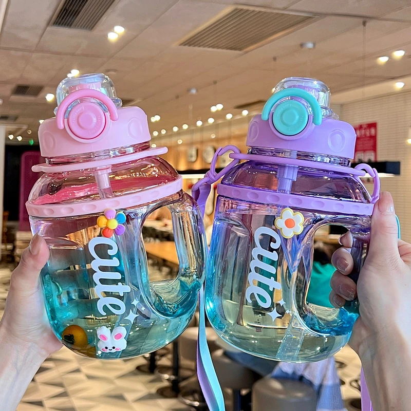 新款水杯健身夏季吨吨桶男女便携运动太空大肚杯子耐高温户外水壶