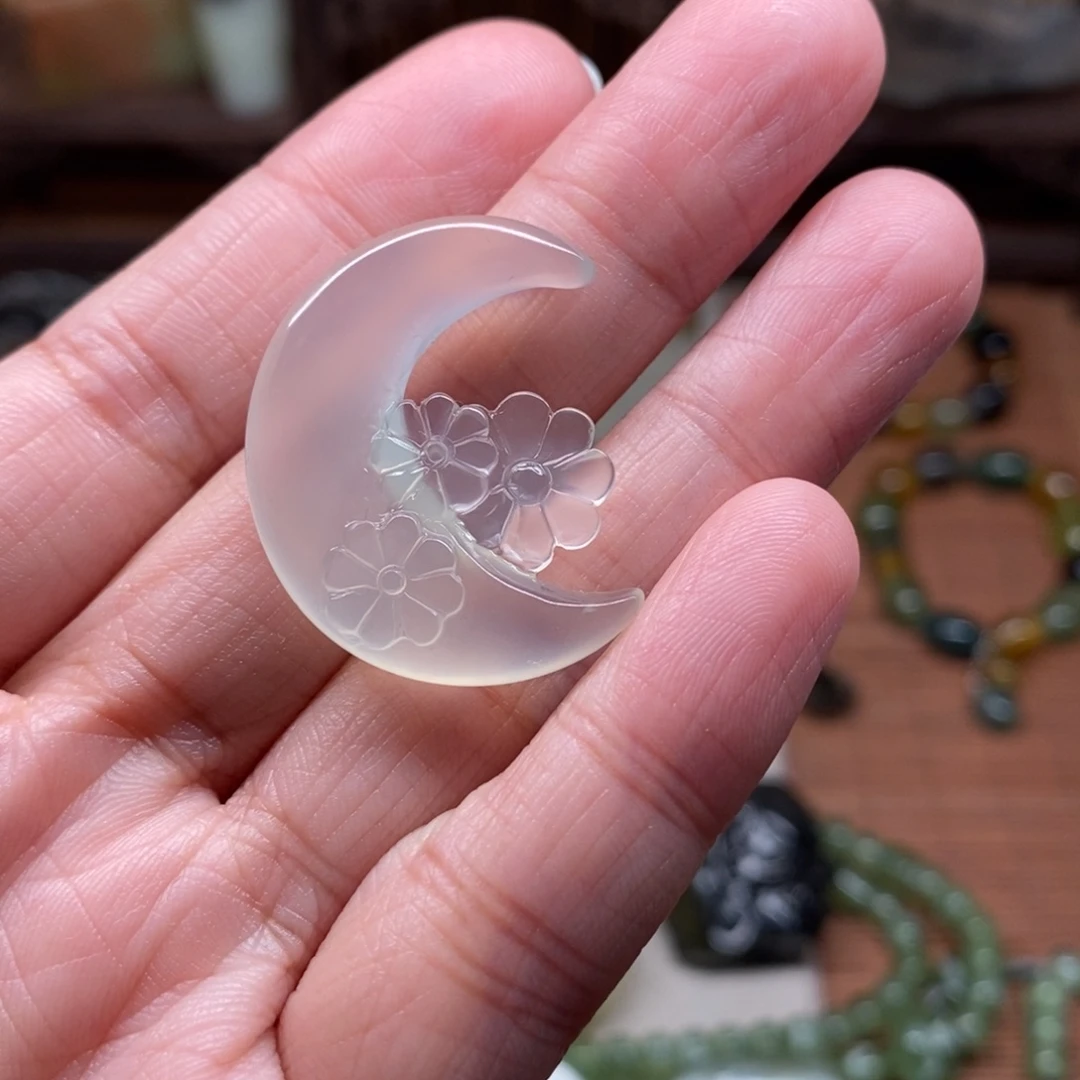 鱼***y蛇纹石玉未镶嵌挂件