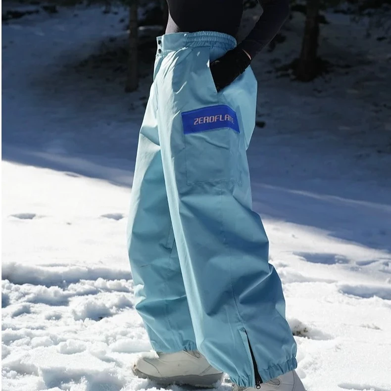 【QUBE】尼龙科技感加棉分体滑雪裤