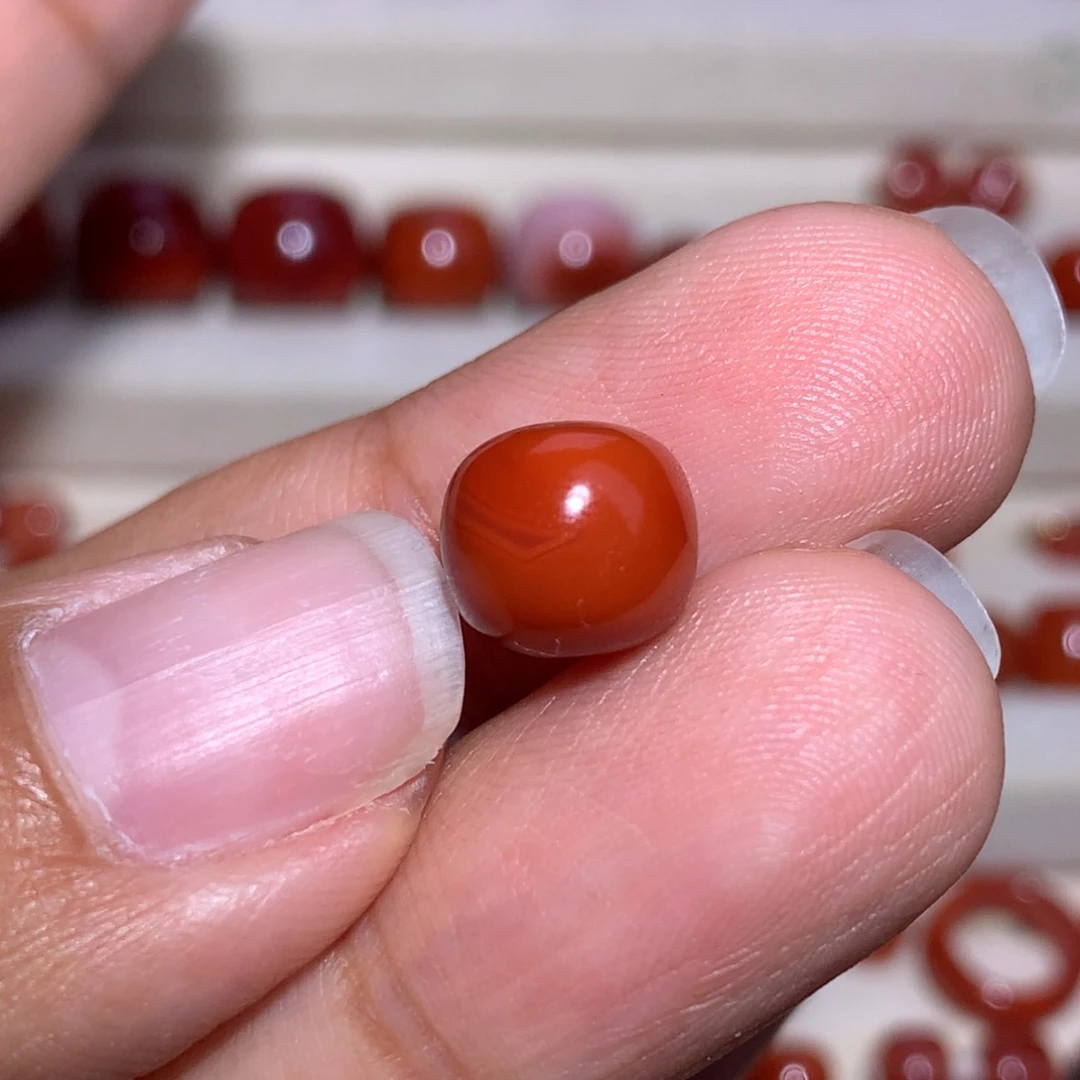 南红玛瑙未镶嵌老型9.2×8.2满肉柿子锦 微冻线