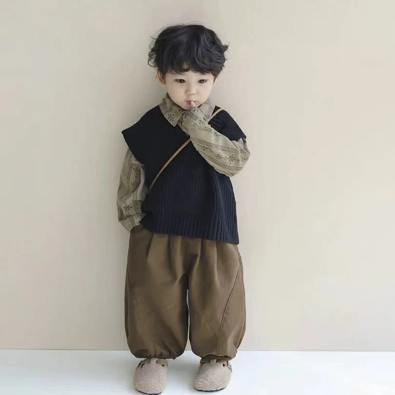 （非图款A1501-1550)男韩版套装春秋休闲风碎花童装秋冬