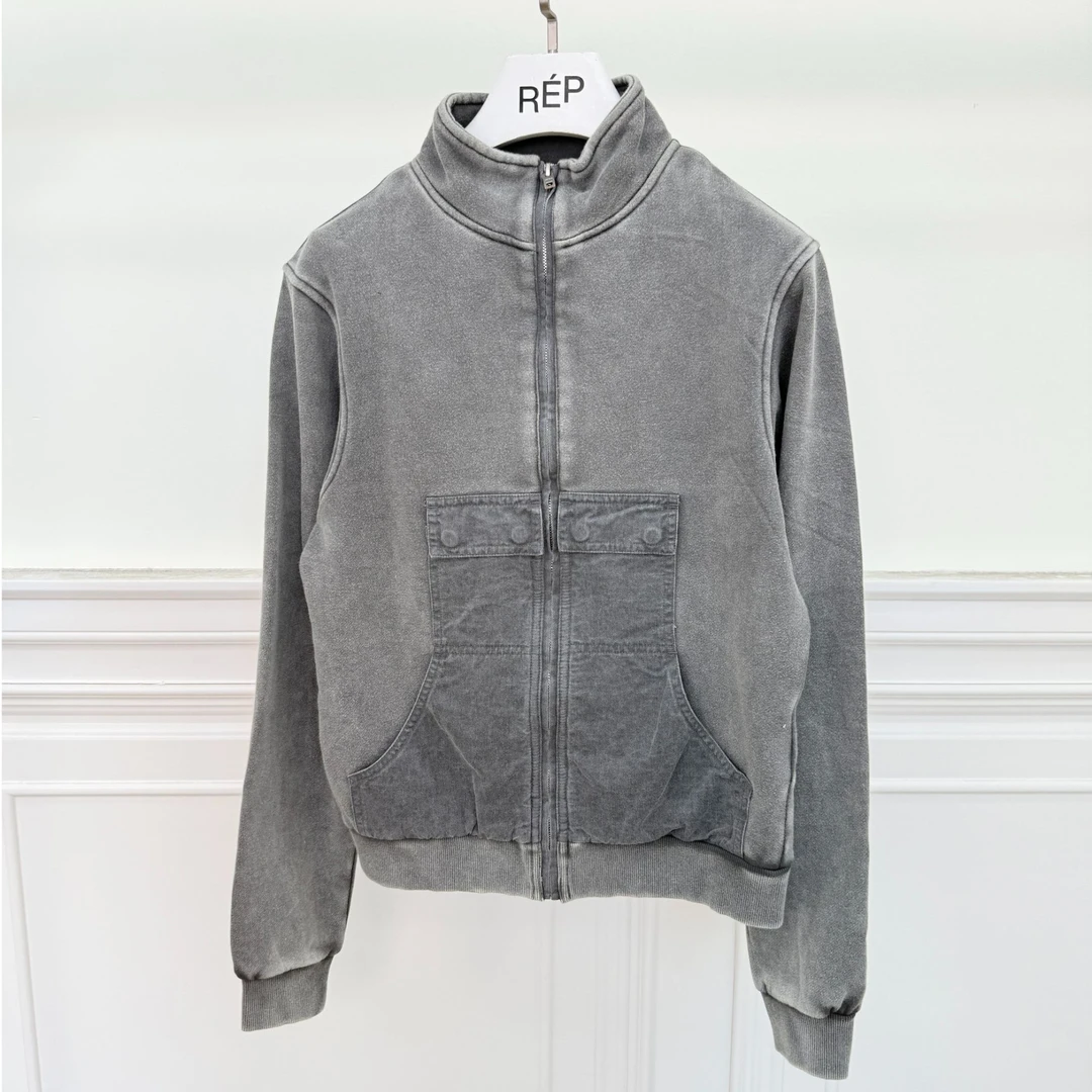 REP-WE11DONE设计师品牌炭灰高领拉链夹克 25FW新品