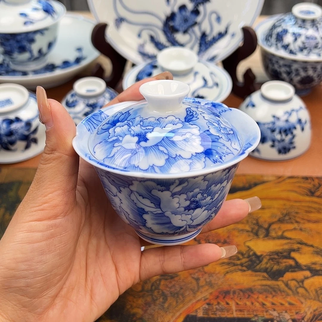 杯景德镇手绘盖碗