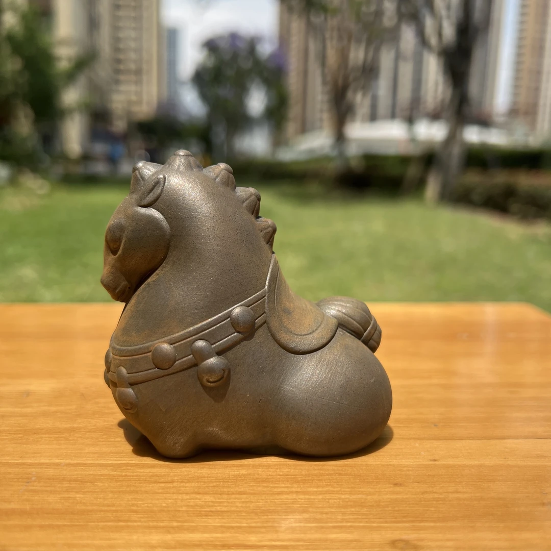 铸铁创意招财蒙古马潮玩高贵室内桌面怀旧茶玩手工摆件茶宠装饰