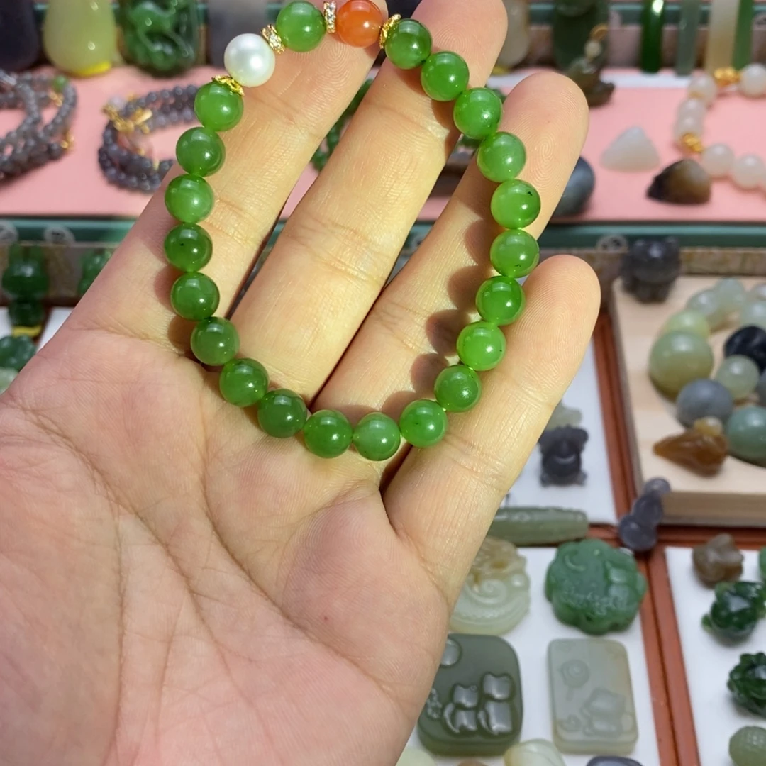 和田玉（碧玉）银S925镶嵌吊坠(不含链)