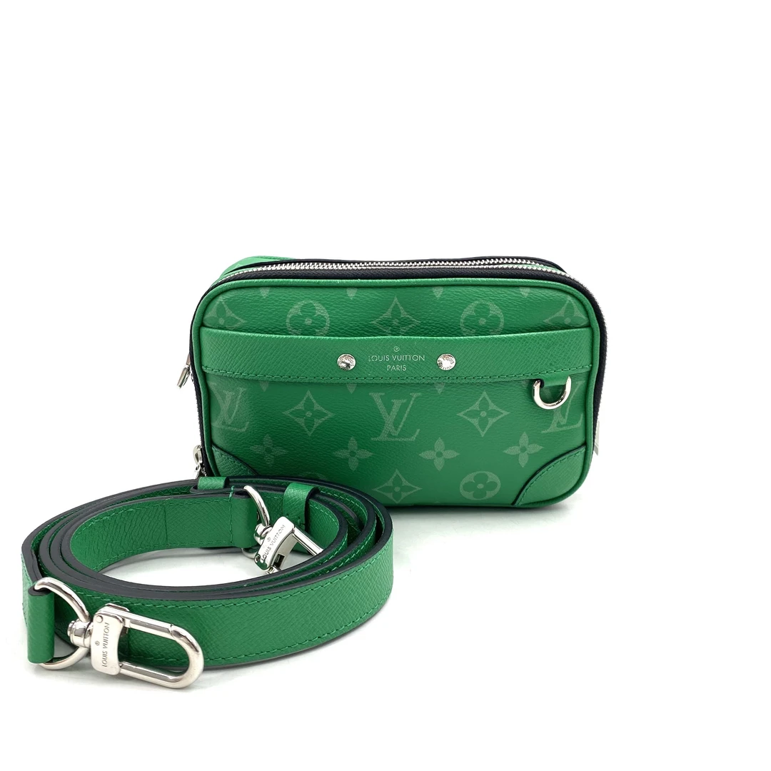 99新 LouisVuitton/路易威登 绿色老花Alpha斜挎包 尺寸18/11
