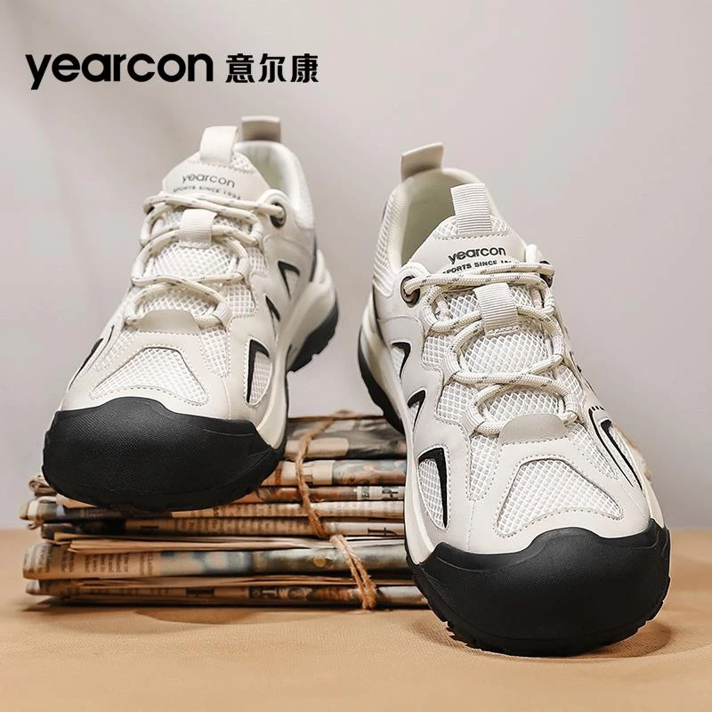 意尔康男鞋2025新款夏季透气网面男士运动登山鞋软底防滑户外徒步