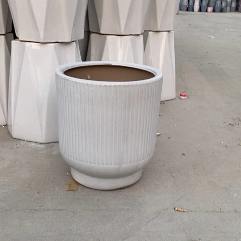 低腰高脚竖条纹白色中 口25/34