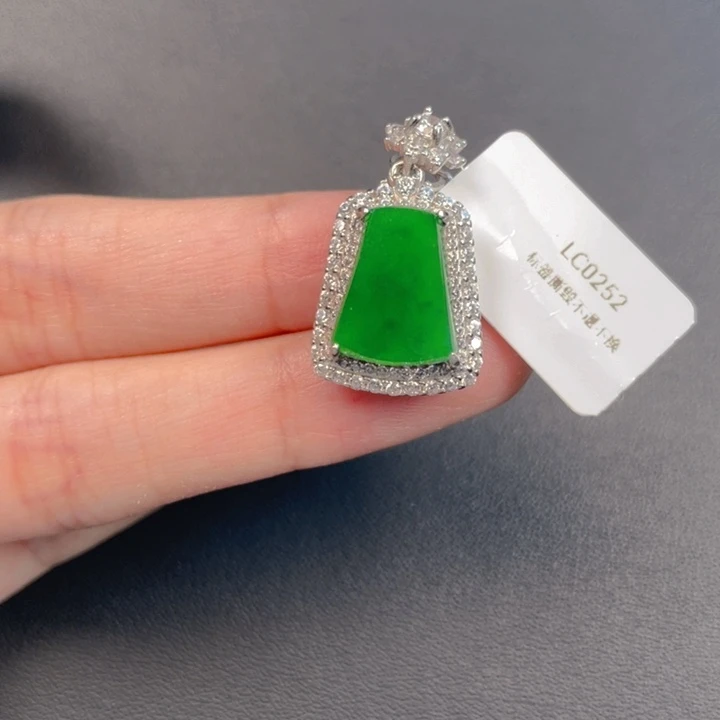 吊坠(不含链)银S925镶嵌翡翠