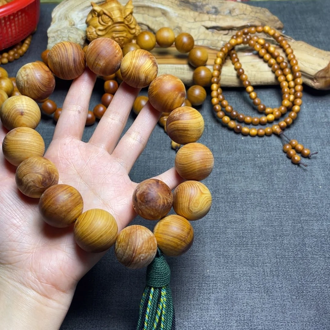 柏木（崖柏）2.5黄泥膏毛珠手持