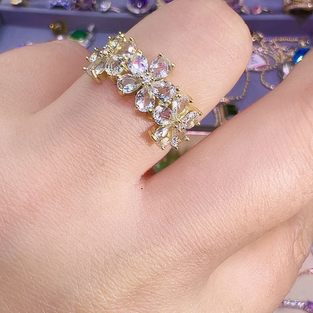 海蓝宝石戒圈银S925镶嵌