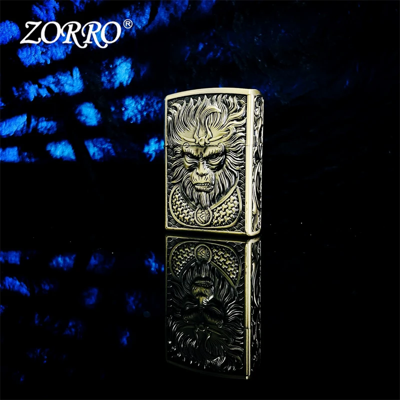 ZORRO 青铜悟空复古防风煤油打火机个性金属创意浮雕