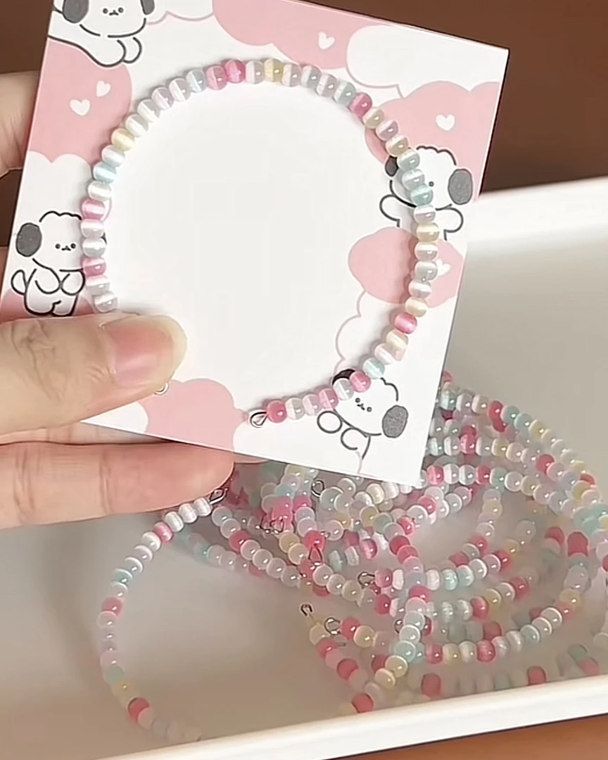 【超优米珠手链猫眼系列】ins风韩系猫眼米珠手链手工串珠手链