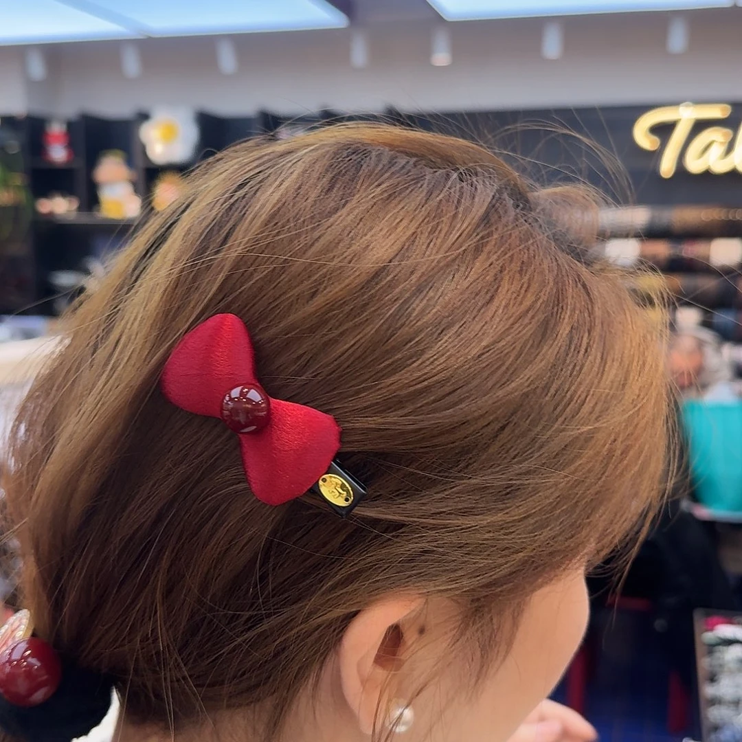 布艺铁合金新年款蝴蝶结鸭嘴夹