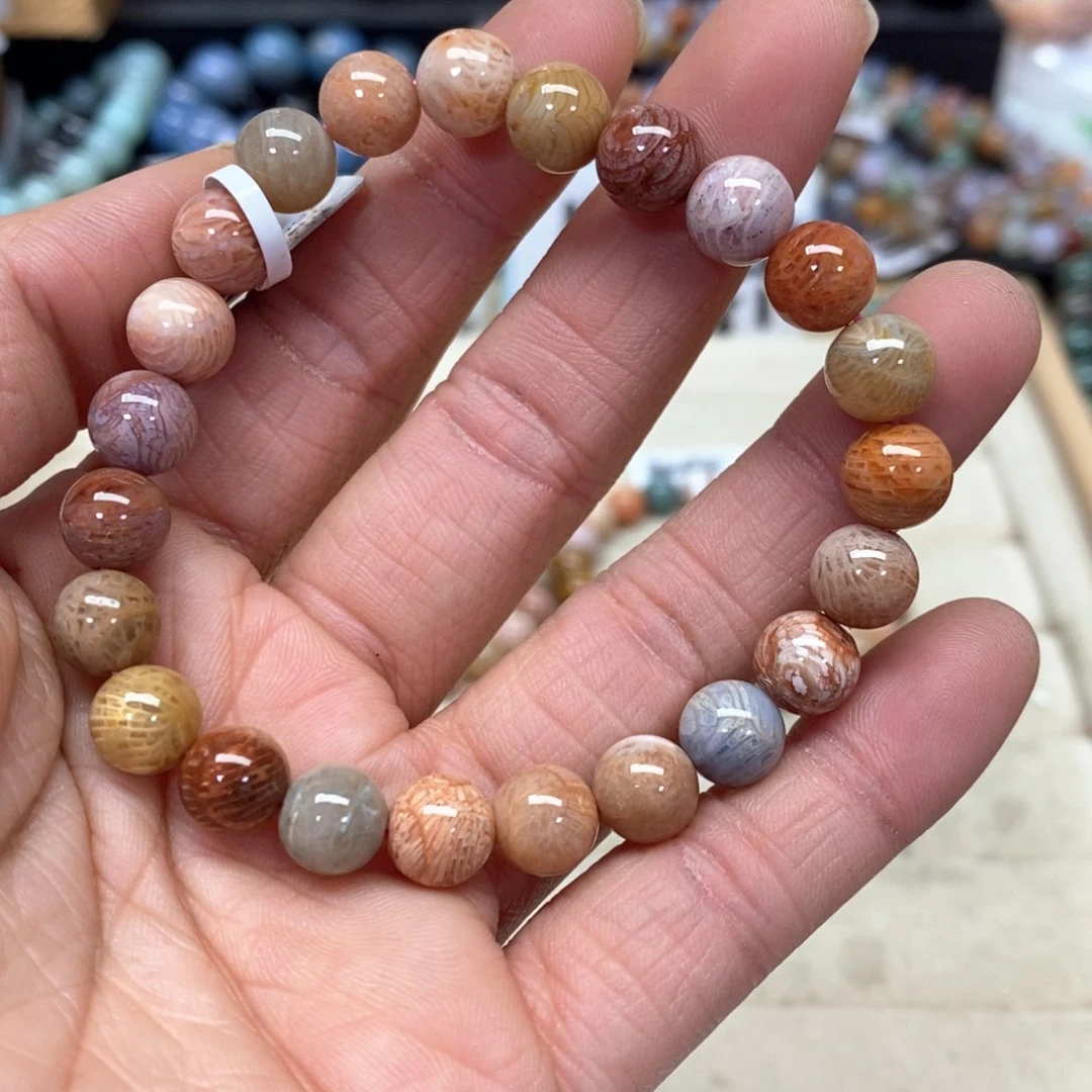 硅化珊瑚（珊瑚玉）手链未镶嵌376