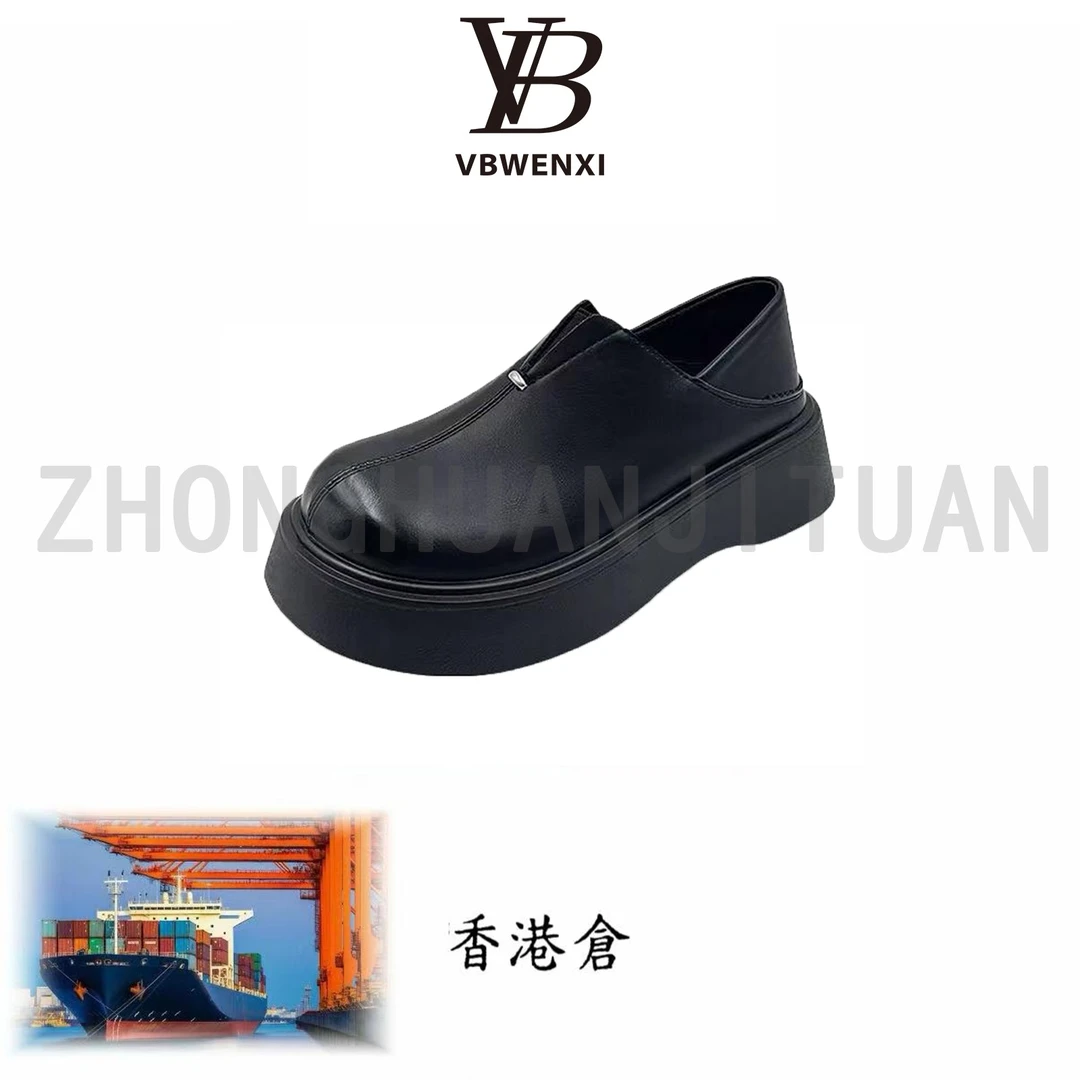 【欧伯爵】2025新款两穿皮鞋一脚蹬拖鞋女