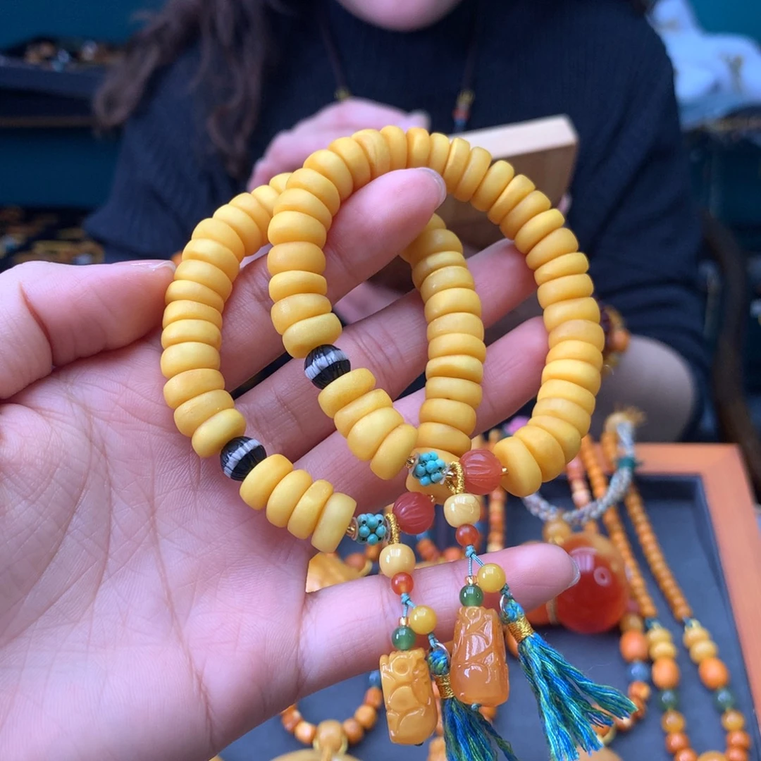 蜜蜡未镶嵌手串多样性发一