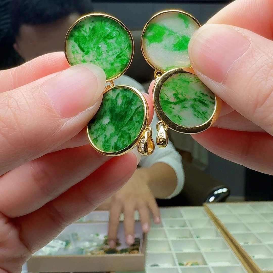 翡翠银S925镶嵌吊坠(不含链)多样性发货其一