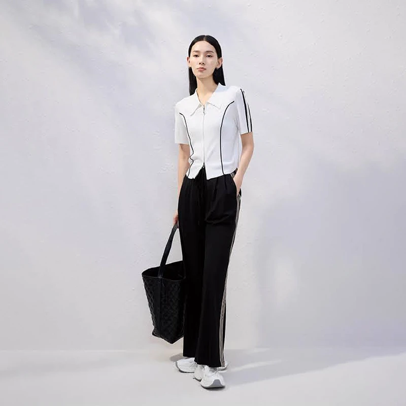 【香Y】撞色个性有弹力百搭显瘦上衣2025夏季新款七号铺撤柜女装