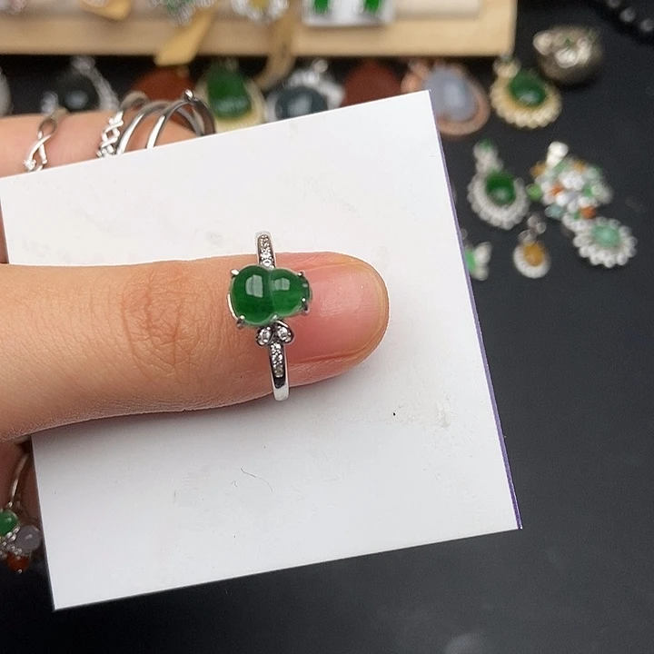 翡翠银S925镶嵌戒指