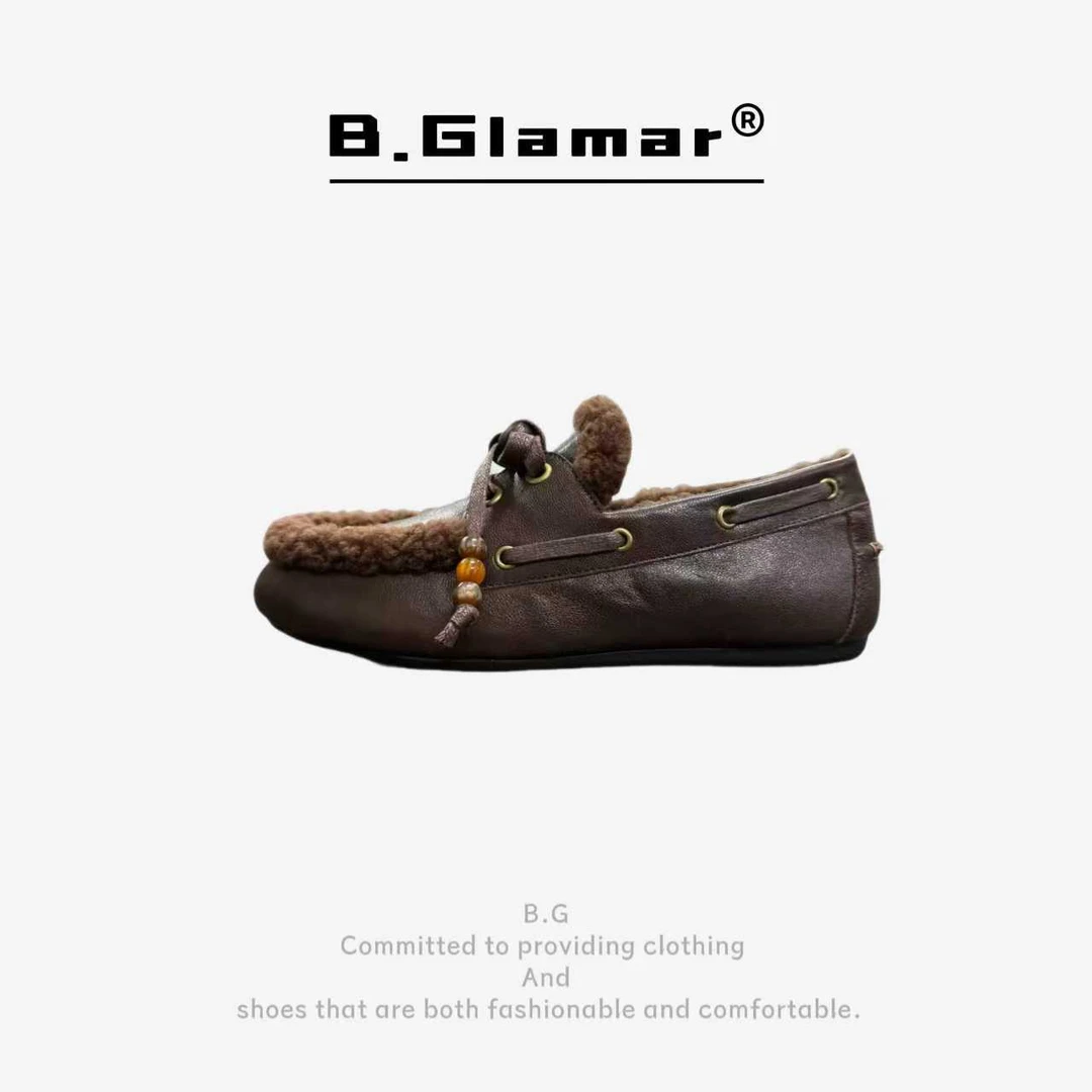 B.GLamar | 时尚纯色圆头乐福豆豆鞋 HY-6