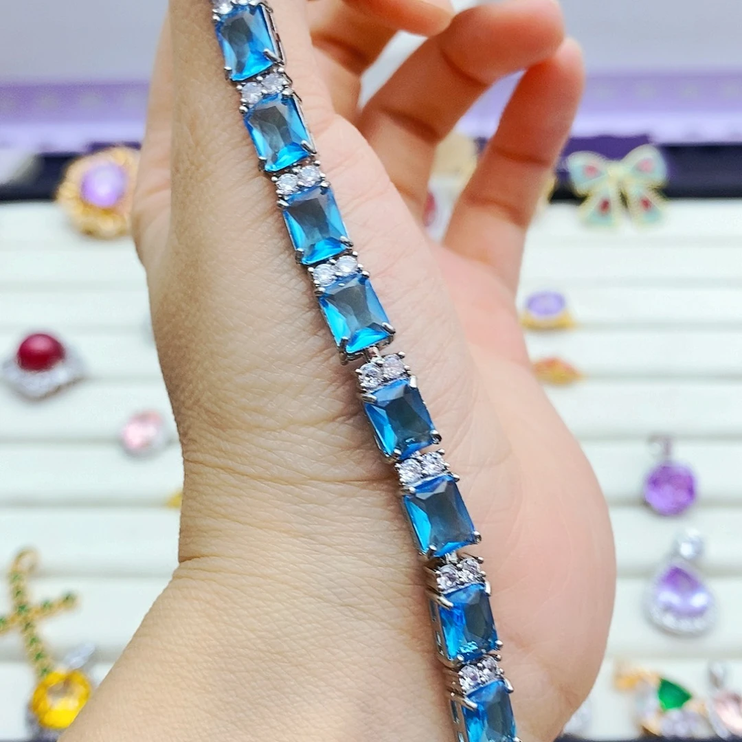 未镶嵌手链海蓝宝石